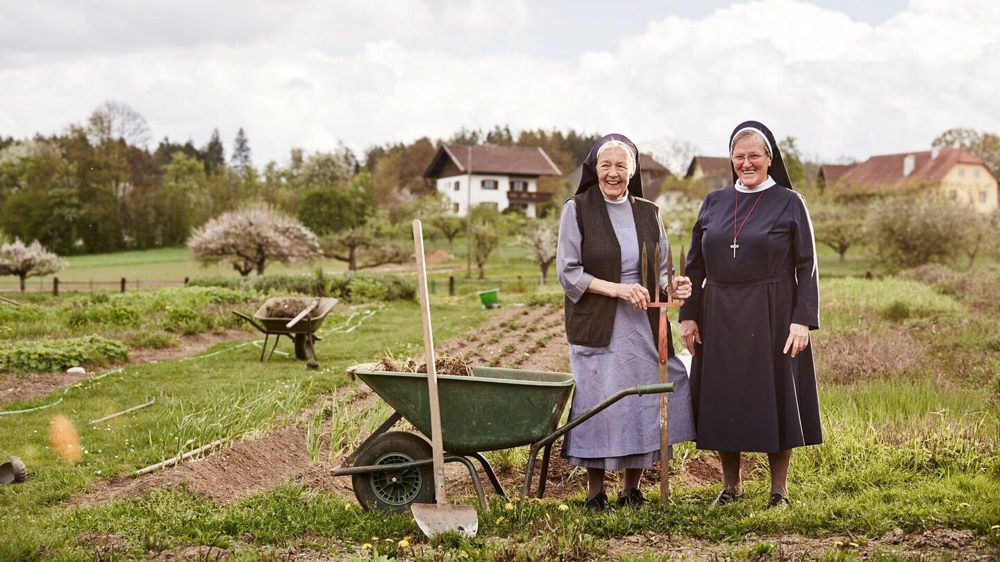 Sisters on the farm of the Monastery of Kloster Wernberg, Austria 