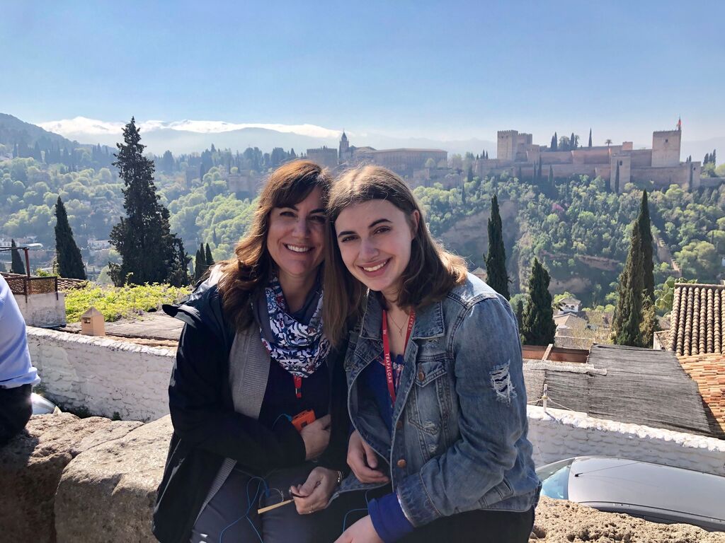 Trafalgar past guest Adrienne and her daughter in Spain