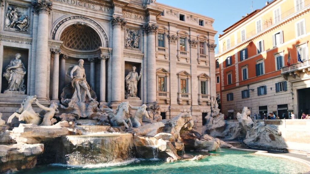 the Trevi Fountain in Rome