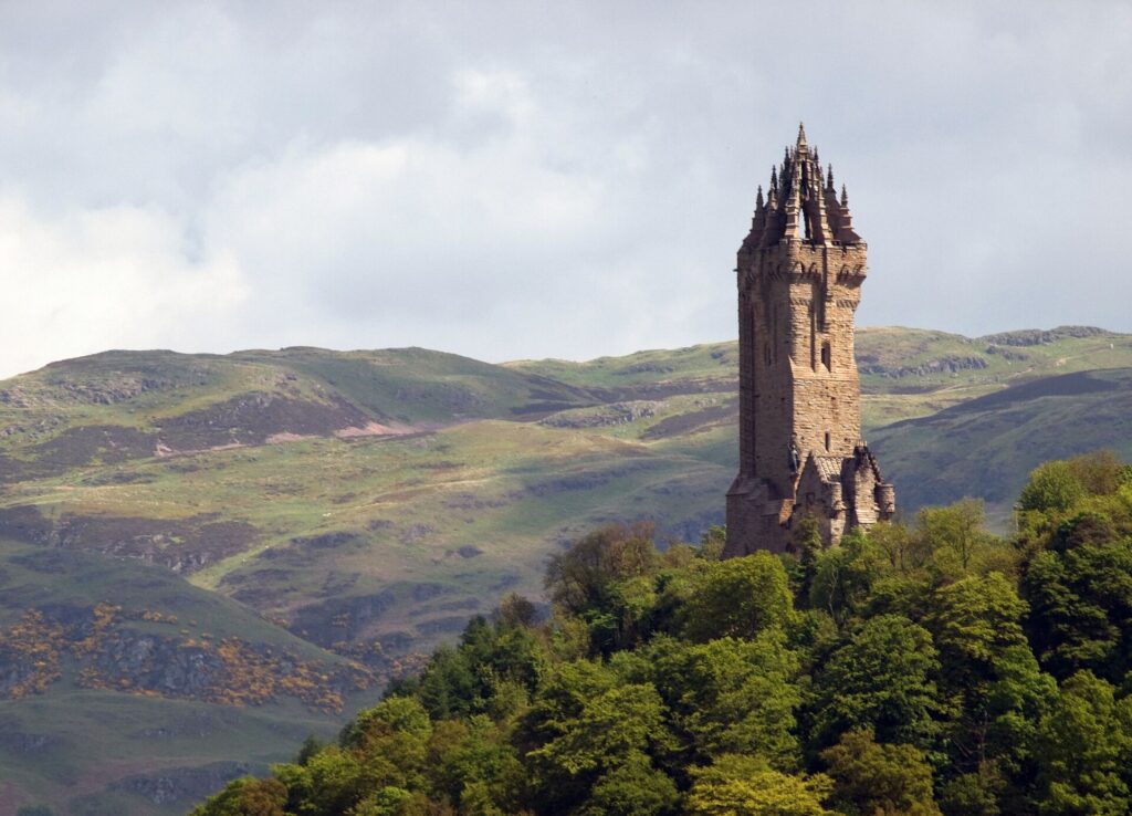The impressive Wallace Monument in Stirling, Scotland.