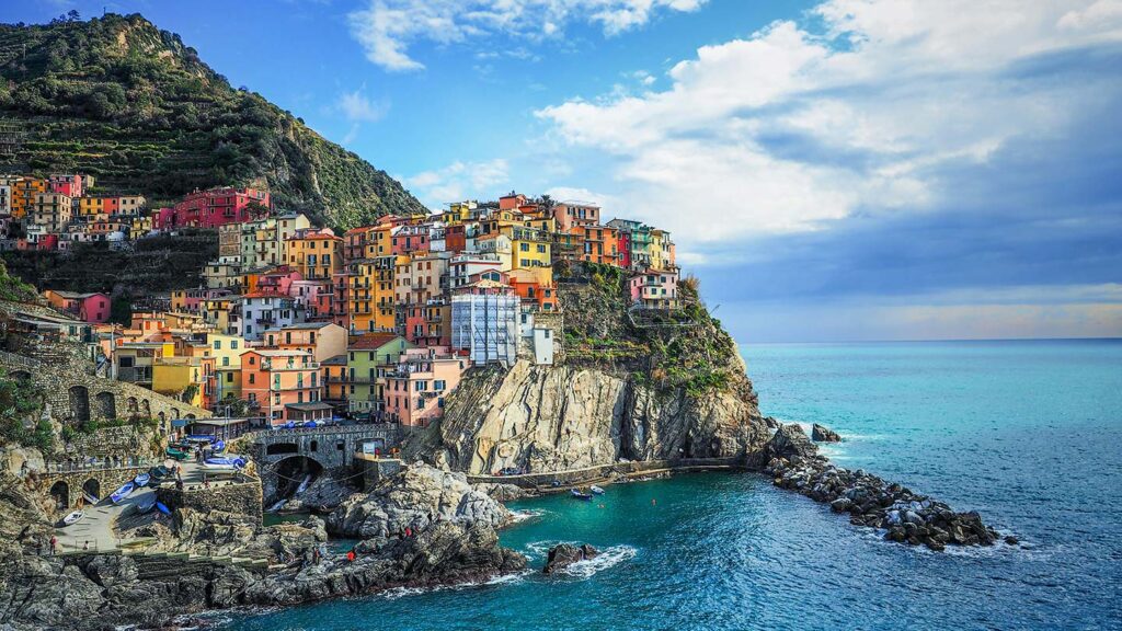 View of a colorful Cinque Terre town