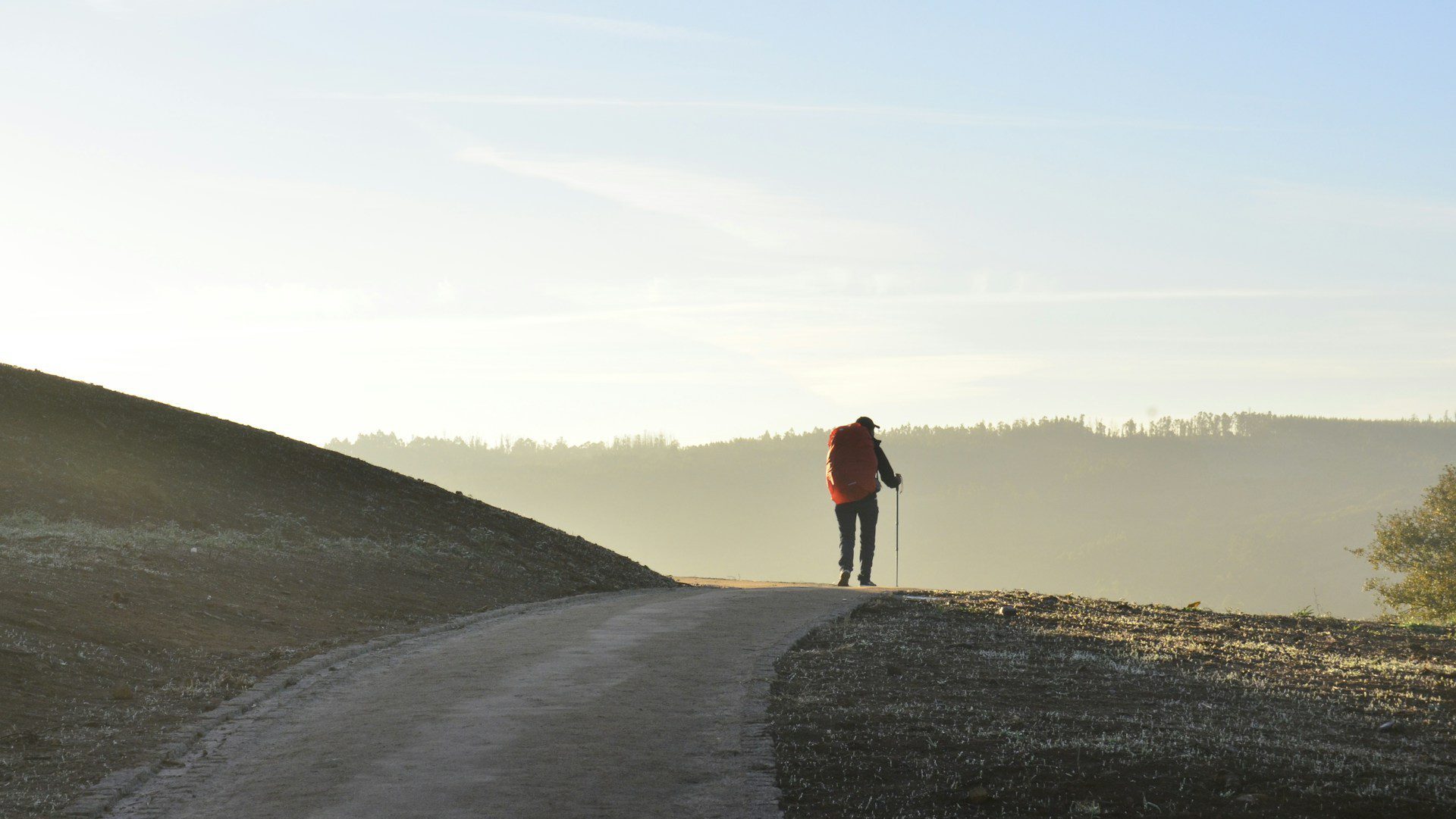 Walker on the Camino de Santiago