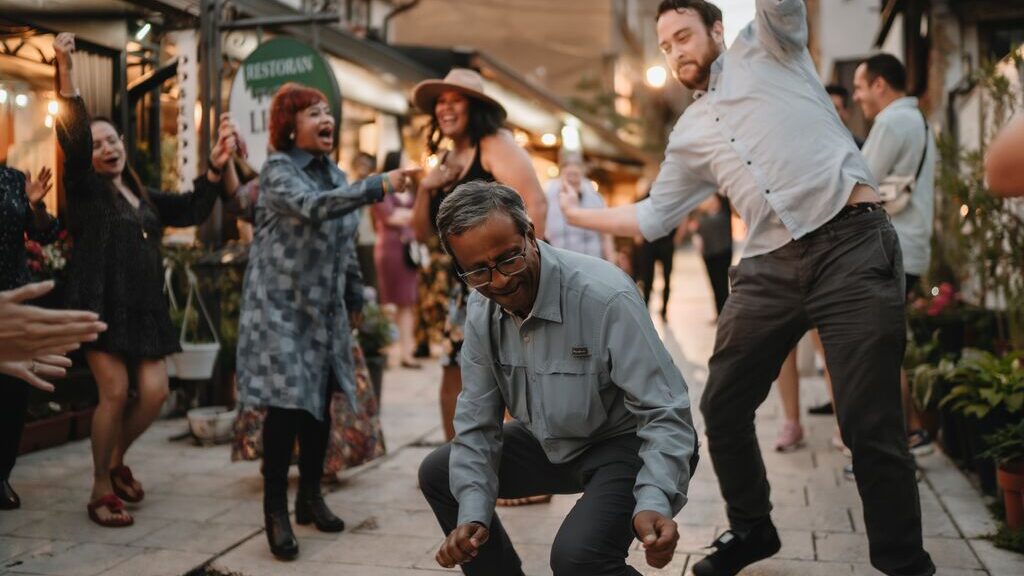 guests dancing on balkan delight tour