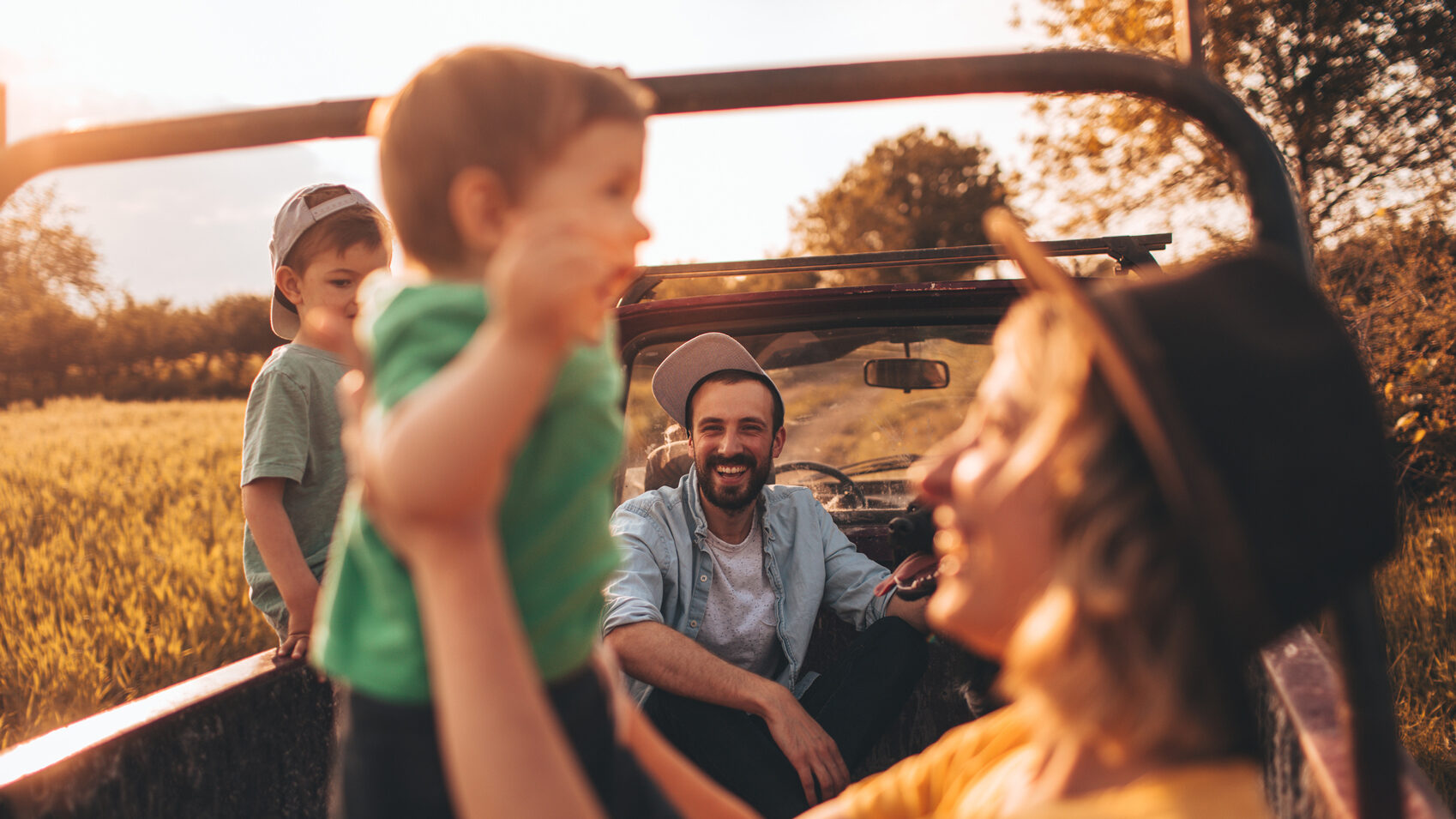 A family on safari in South Africa