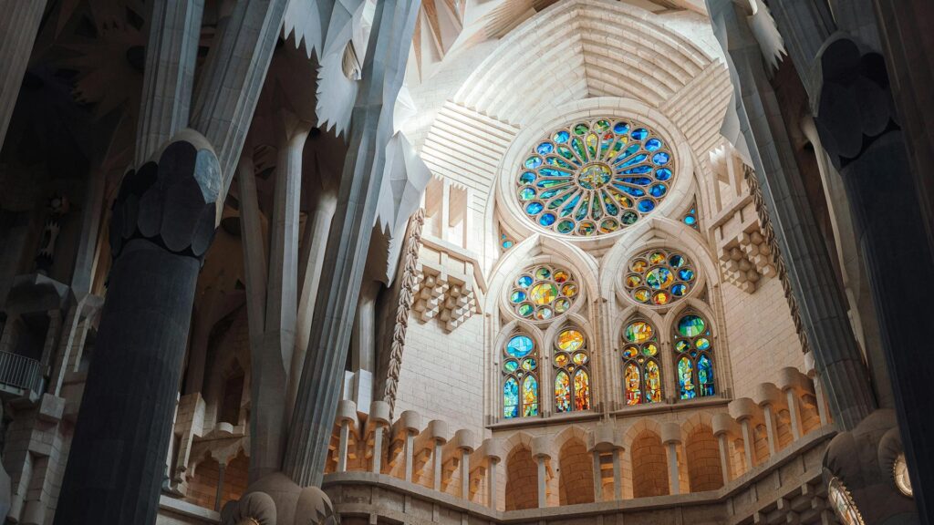 Inside of Gaudi's masterpiece the Sagrada Familia